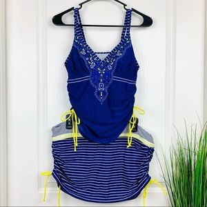 Athleta Two-Piece Skirt Tankini Swimsuit